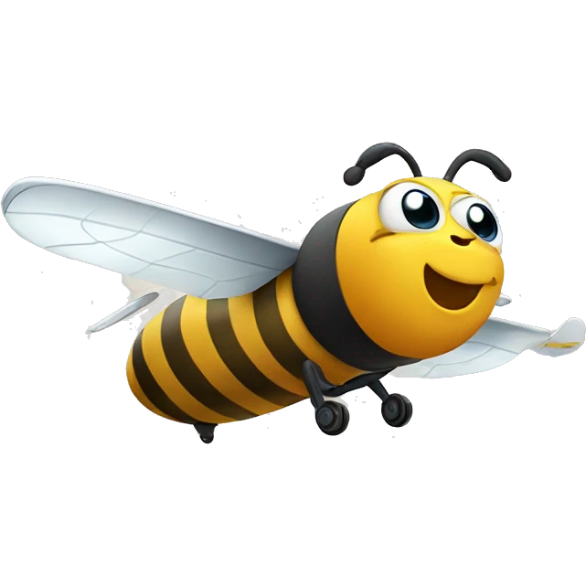 bee riding on an airplane emoji