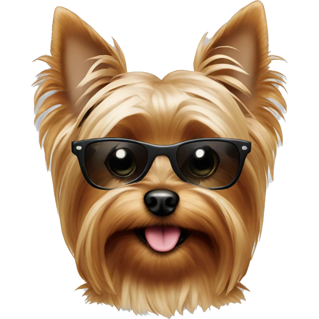Yorkie wearing sunglasses emoji
