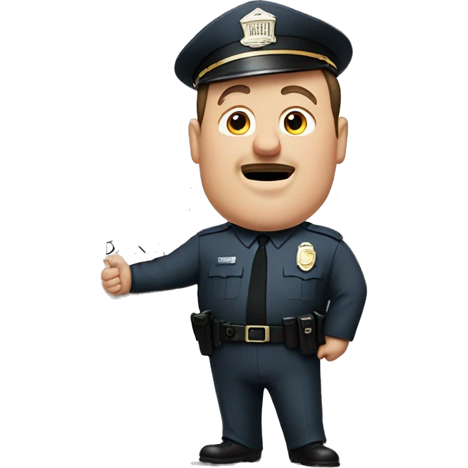 Paul Blart holding a sign saying “when shorty….” emoji