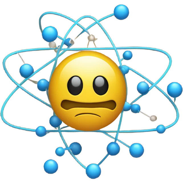 an atom with a brain in the center emoji