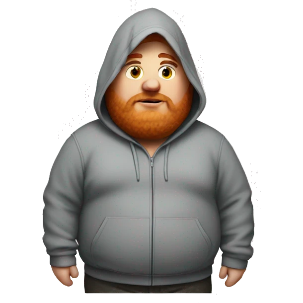 Fat redheaded man in a hoodie emoji