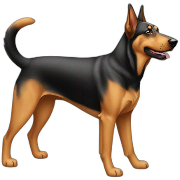 coonhound and German shepherd mix dog walking emoji