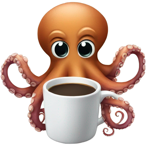 Octopus holding coffee mugs  emoji