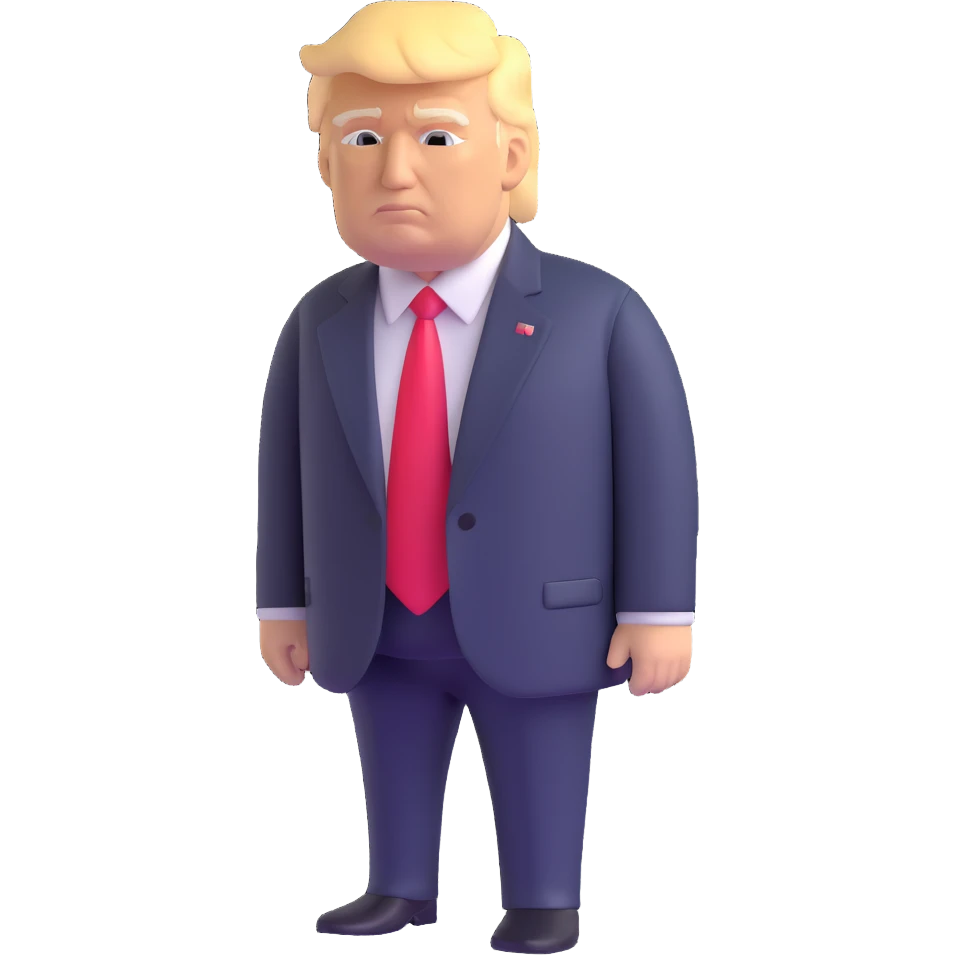 Donald Trump in presidential suit with detailed features emoji