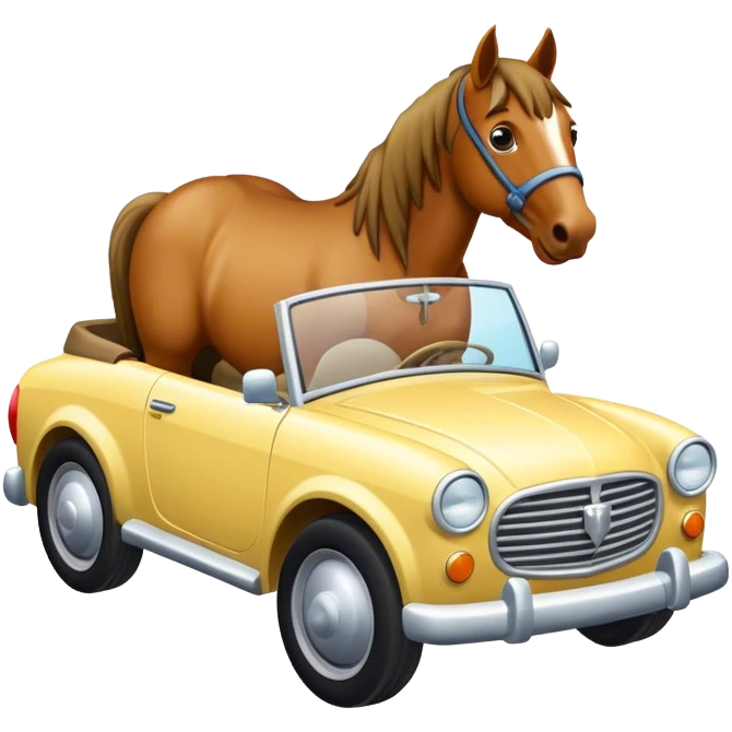 Horse in car emoji