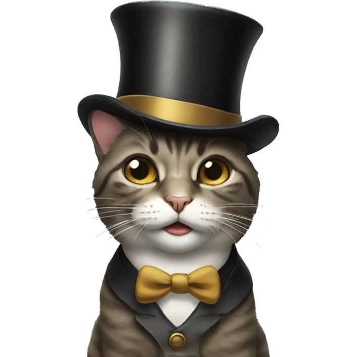 A cat with a monocle and a top hat emoji