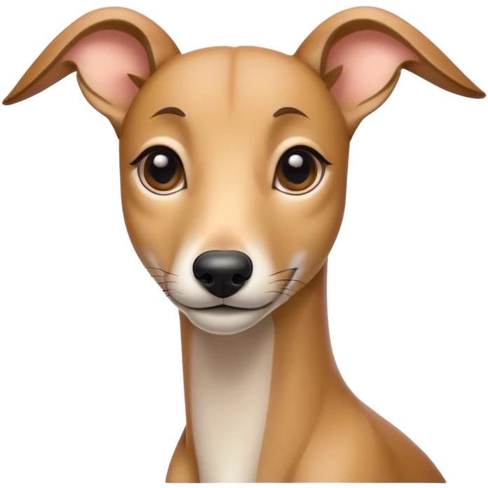 Cinematic Noble Fawn Greyhound Portrait Emoji, Poised and regal, with a slender, aerodynamic build and a smooth, elegant fawn Fur, deep-set soulful eyes, Simplified yet sharp and sophisticated features, highly detailed, glowing with a soft, dignified glow, high shine, intelligent and agile, stylized with an air of grace, focused and attentive, soft glowing outline, capturing the essence of a watchful and swift companion, so majestic it feels as though it could dash out of the screen with effortless authority! emoji