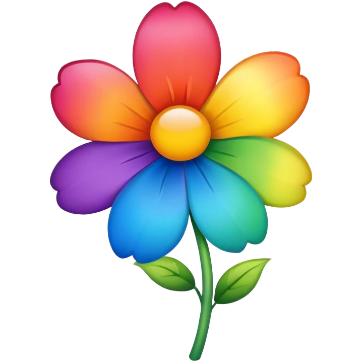 2d rainbow color flower emoji