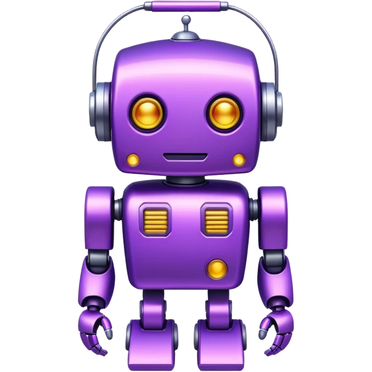 glitter purple robot emoji
