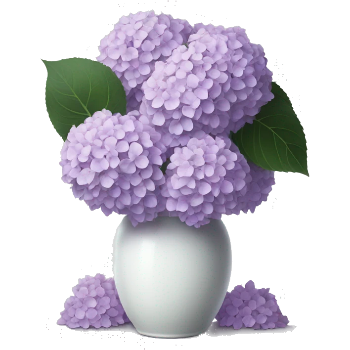 Lilac Hydrangeas in white vase emoji