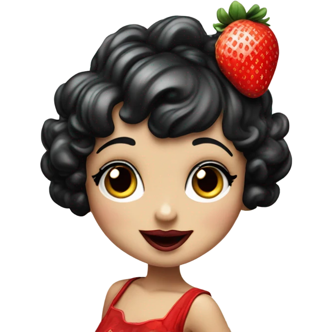 Betty boop eating strawberries  emoji