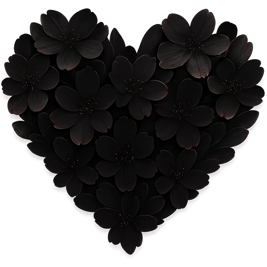 Remove the background, keep the goth sakura heart design intact, preserve all details, transparent background emoji