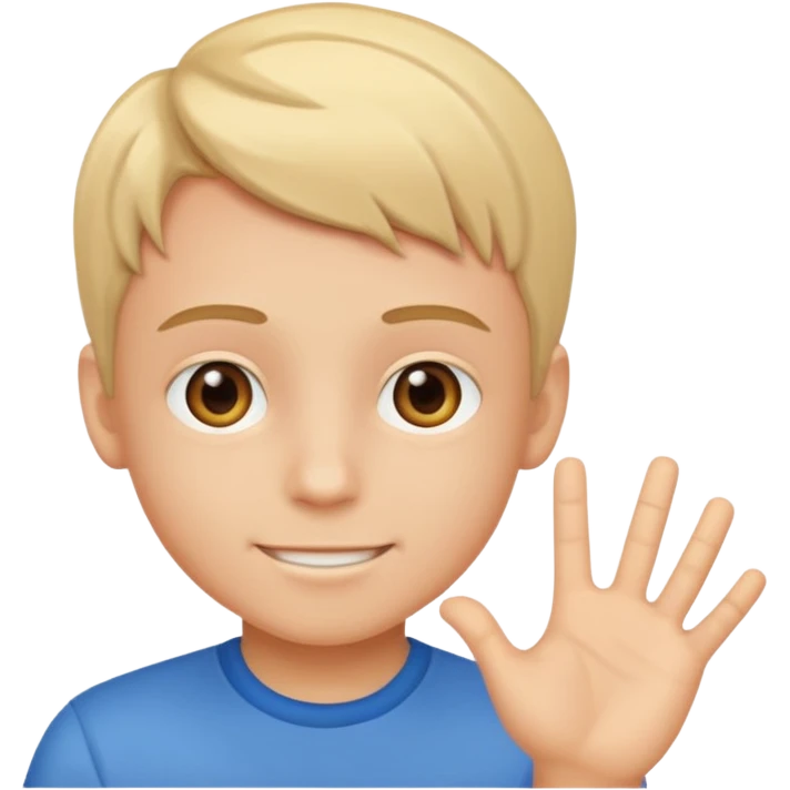 generate emoji of boy saying hii in normal skintone or bright skin tone emoji