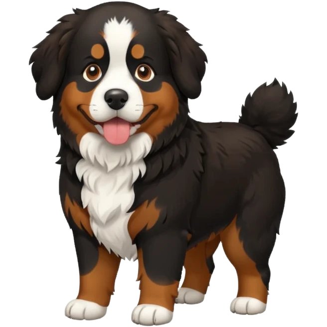 Generate a Bernese Mountain Dog that is just pooping emoji