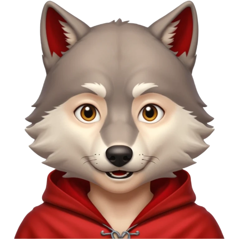 Animal lobo macho hablando con caperucita roja emoji