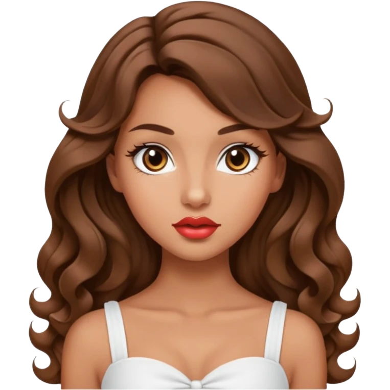 Megan fox, fashion model Beautiful woman model adult   large breasts  with monolid narrow eyes tan skin, full cupids bow lips  long curled brunette hair model white  top gorgeous  emoji