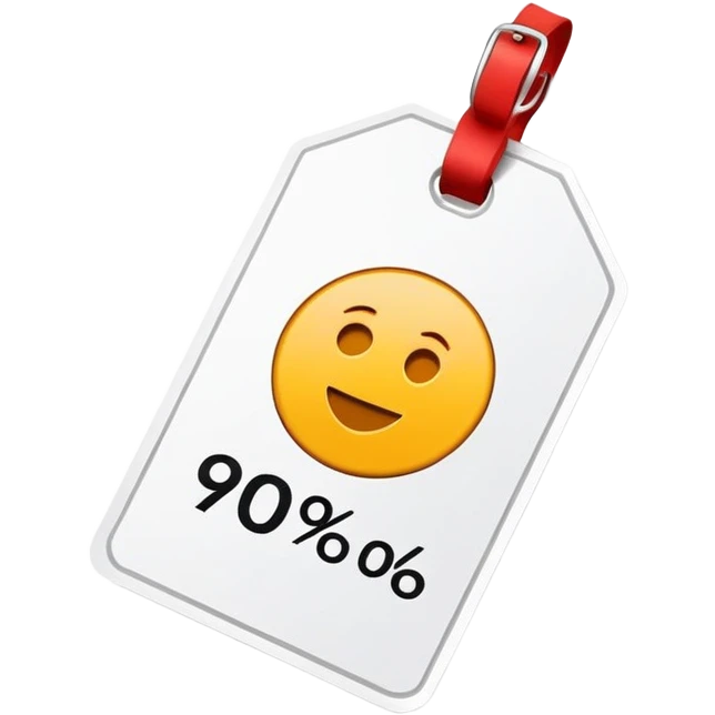 price tag with percentage sign emoji