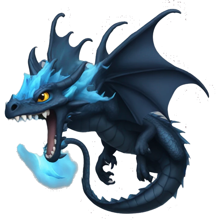 Black Dragon with blue aura emoji