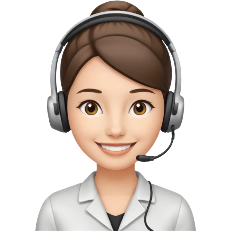 receptionist face with singe bun emoji