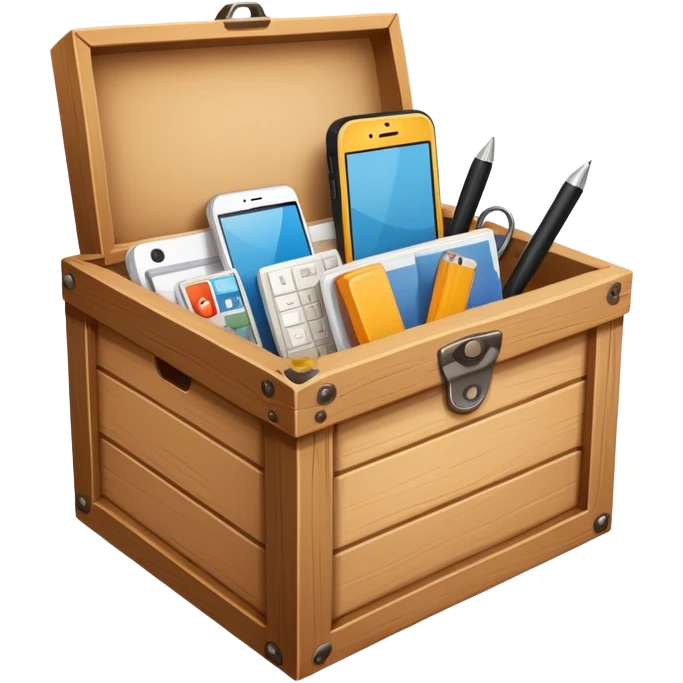 Box full of desktop material  emoji