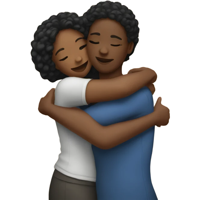 Black woman hugging  emoji