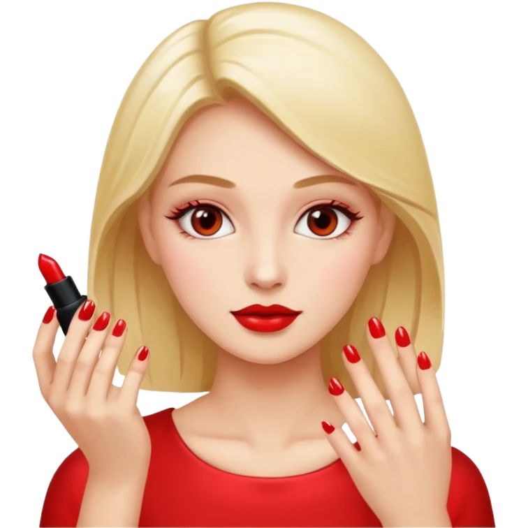 Kırmızı oje süren bayan emoji