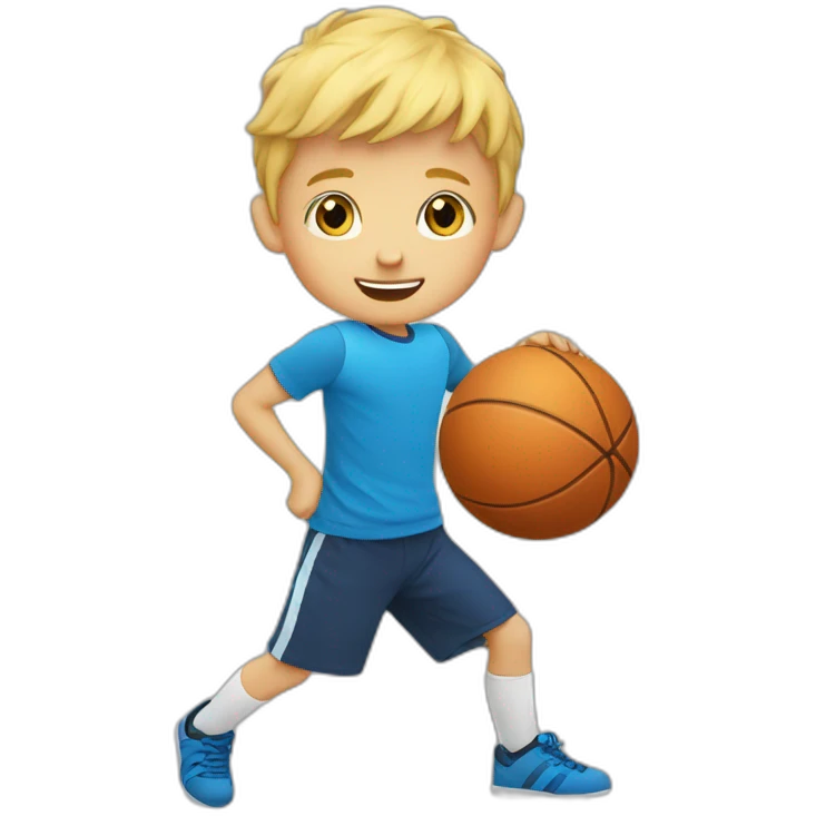 6 y.o. blondy boy with a ball emoji