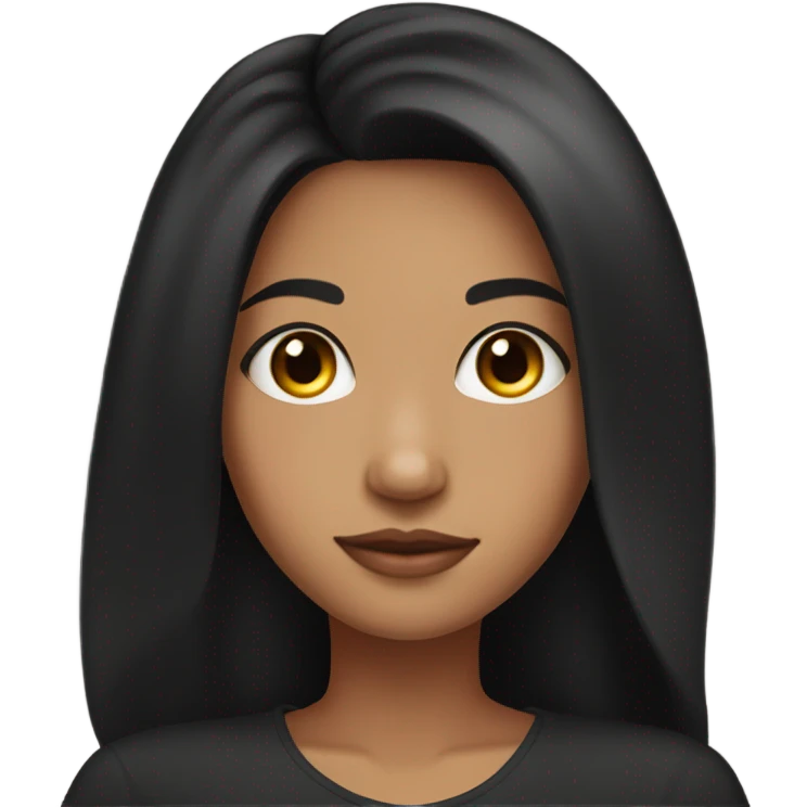 medium skin tone black haired girl portrait wearing earrings emoji