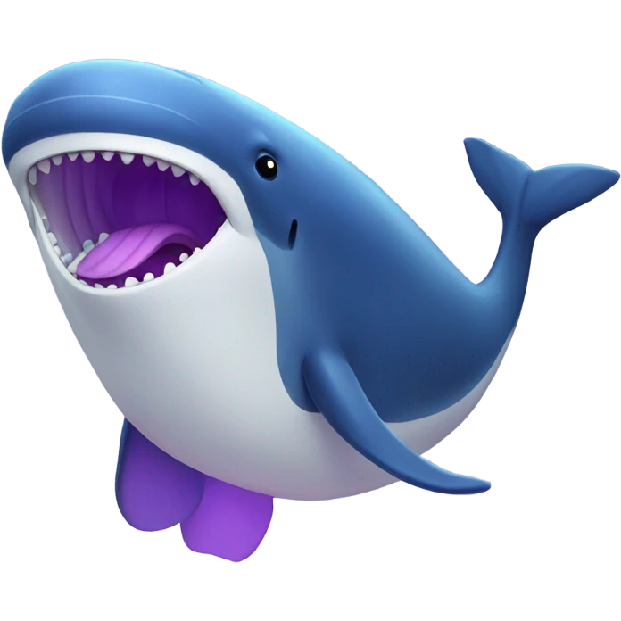 Blue whale purple, open mouth emoji