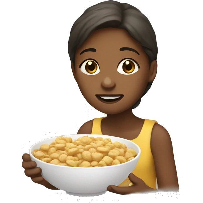 Girl eating cereal  emoji