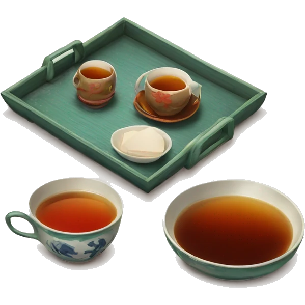 chinese tray with tea emoji