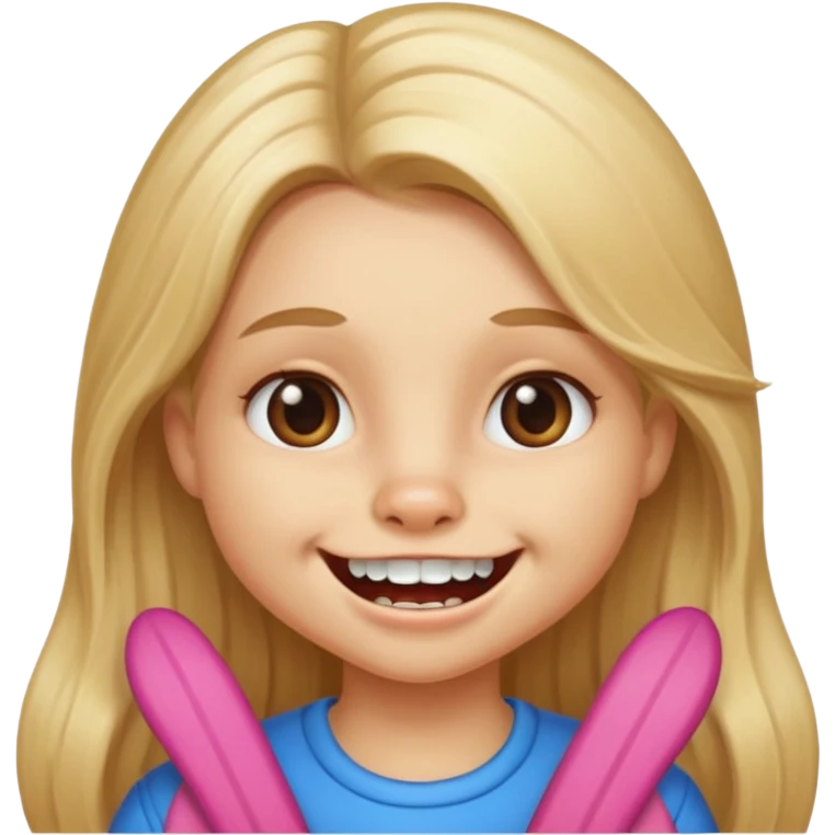 Beaver girl big front teeth long blond hair emoji