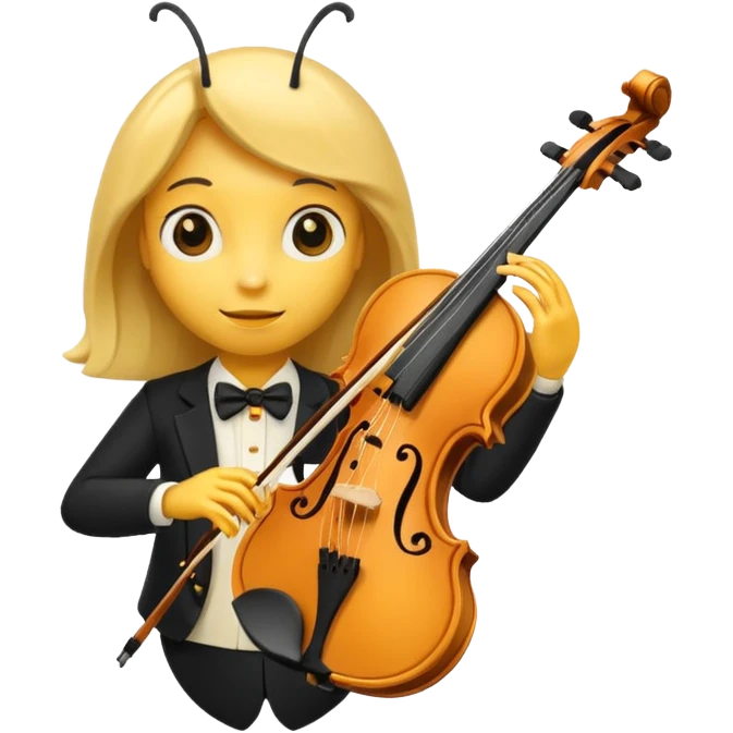 violin player bee emoji