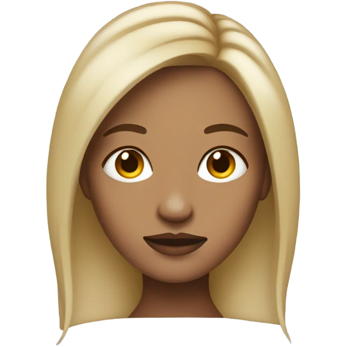 Woman with split dyed brown and blonde hair and nose piercings emoji