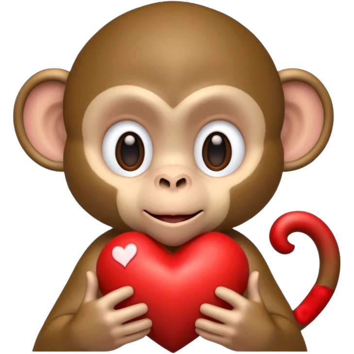 un mono con un corazon pero mas realista emoji