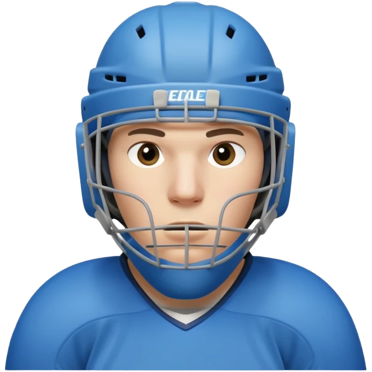 ice hockey goalie portrait, head and shoulders only, wearing goalie mask and helmet, padded jersey collar, holding goalie stick, focused intense expression, 3D cartoon style, mobile game icon style, clean background, no text, no watermark

 emoji