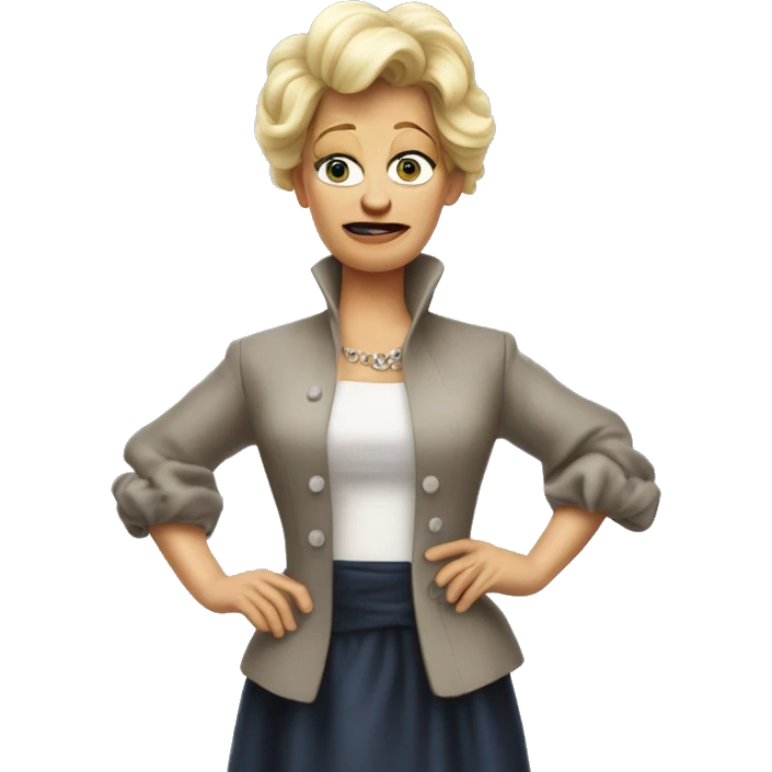 Ursula von der Leyenl photorealistic shrugs emoji