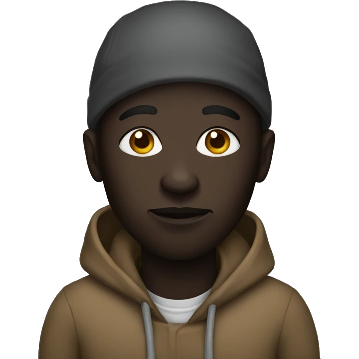 Dark skin homeless emoji