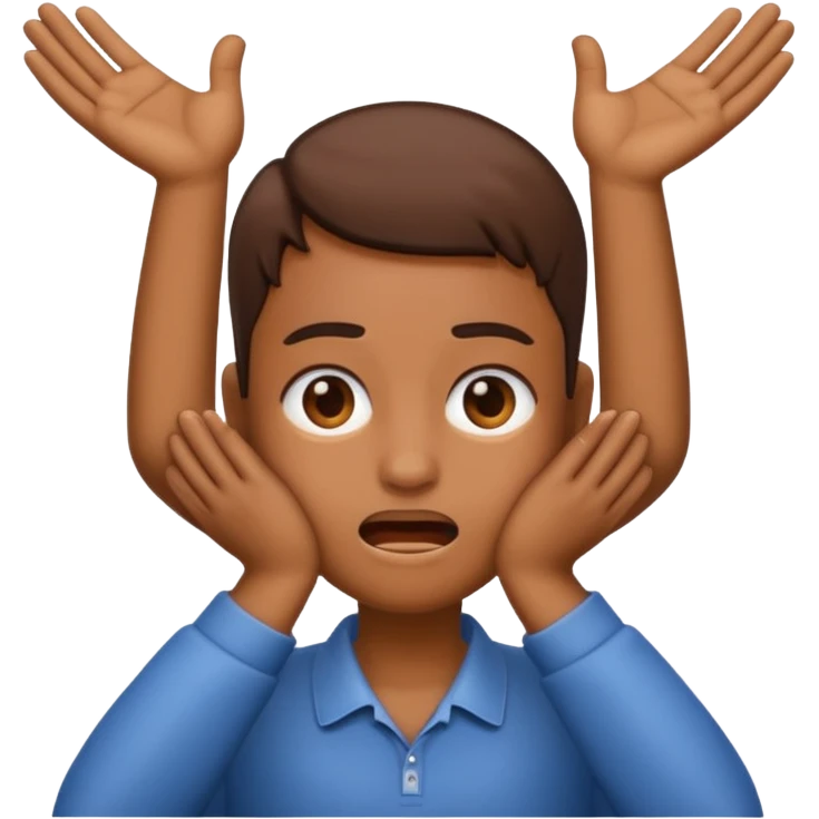 An emoji with hands on their neck and squeezing hard they looked stressedn emoji