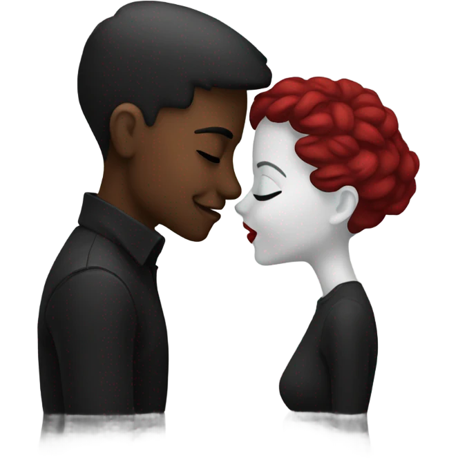 Kiss black and kiss red  emoji