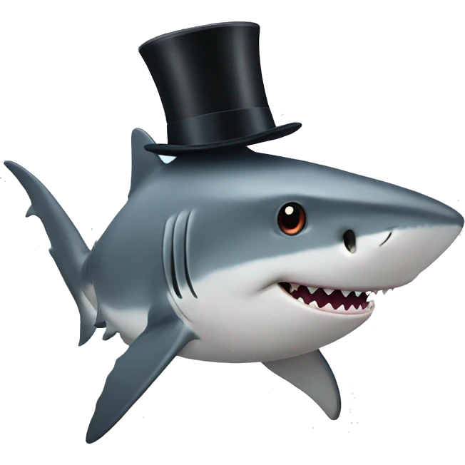 Shark with a top hat emoji