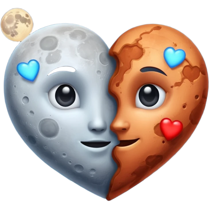 moon and mars heart emoji