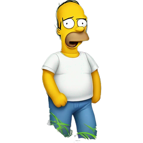 Homer Simbson disappearing inside a grass bush  emoji