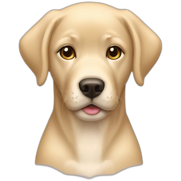 black hair white girl with a gold labrador emoji