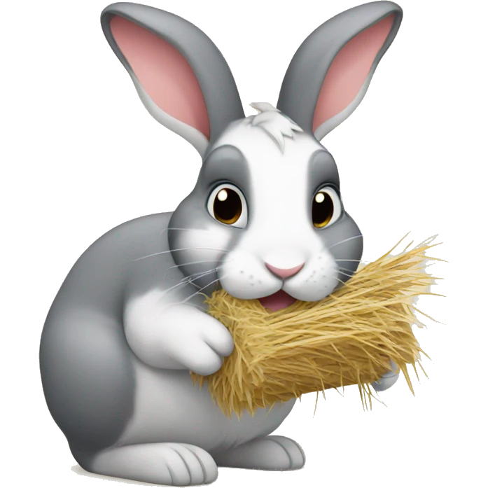 Rabbit eating hay emoji