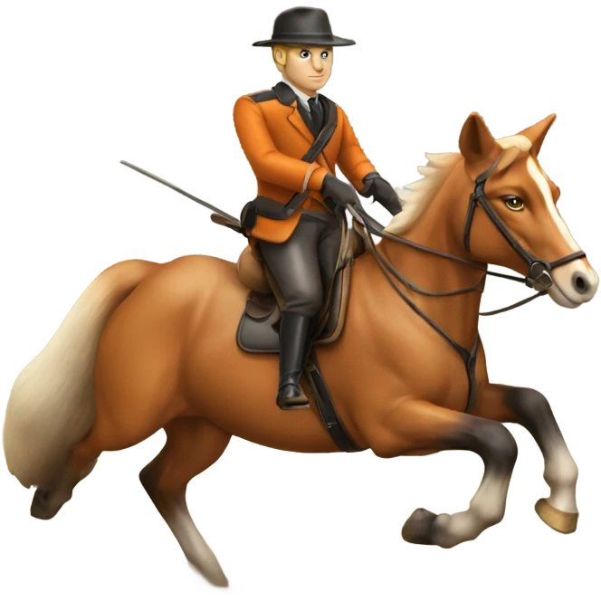 Fox hunting on horse emoji
