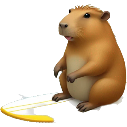 Capybara with surfboard emoji