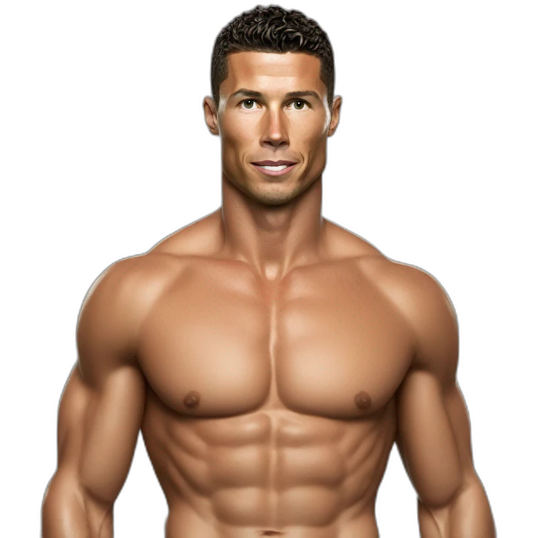 ronaldo with no shirt emoji