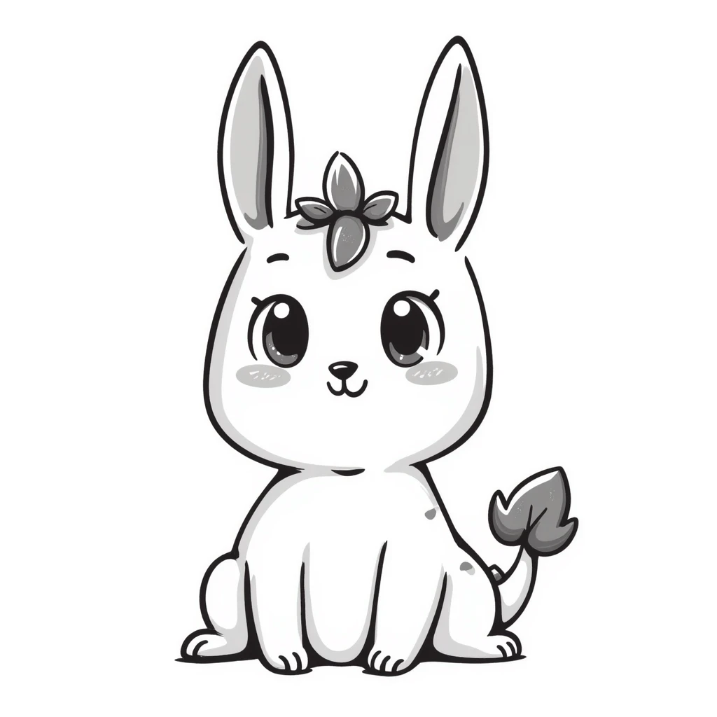 Kawaii bunny plant dragon with tiny spikes, extremely cute, VERY exaggerated proportions, oversized head, enormous sparkly eyes taking up most of the face, tiny body, stubby limbs, blushing cheeks, pastel colors, small mouth, adorable expression, colored pencil texture, visible pencil strokes emoji