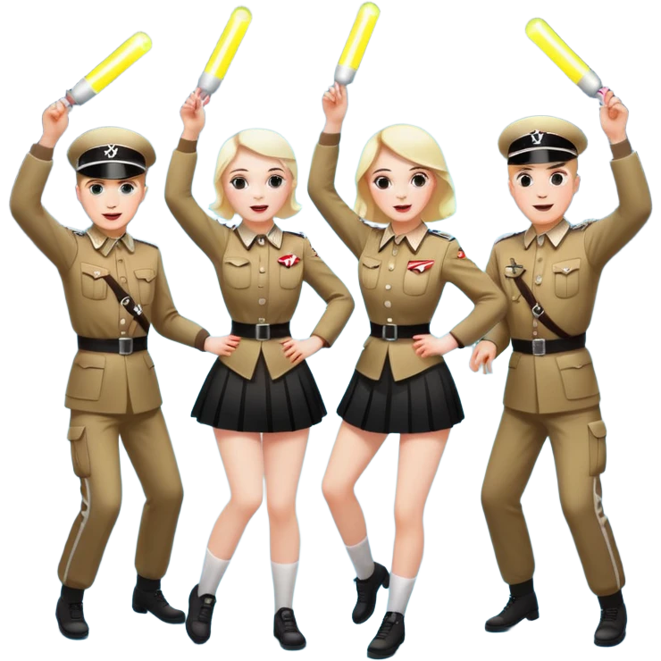 Nazis dancing with glow sticks emoji